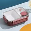 Plastic Portable Bento Lunch Box with Sauce and Tableware for Adults Compartment Microwavable Leakproof Food Storage Containers