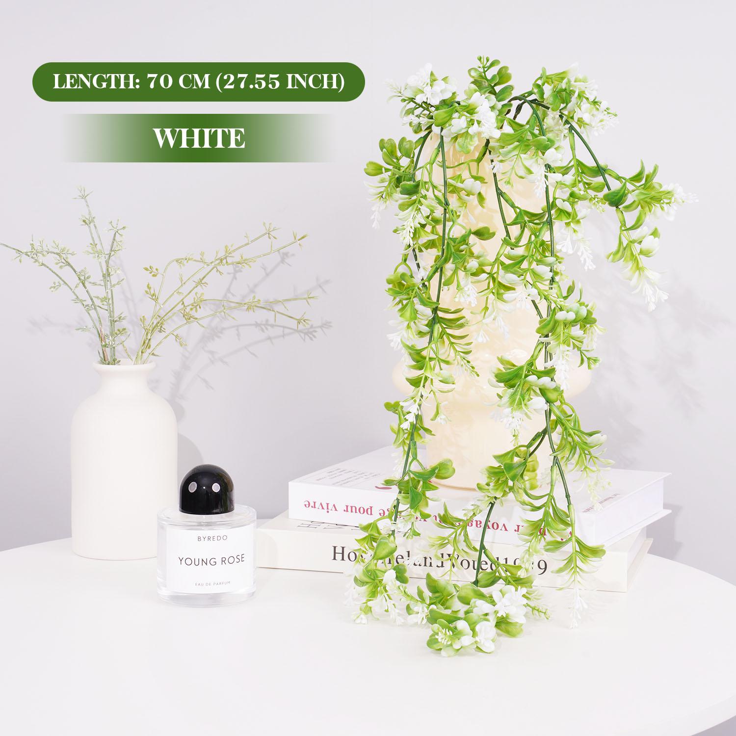 

1pcs 70CM Artificial Green Ivy Leaf Vine Fake Plant Hanging Wall Garden Wedding Home Decor Christmas Decorations DIY 1pcs белый