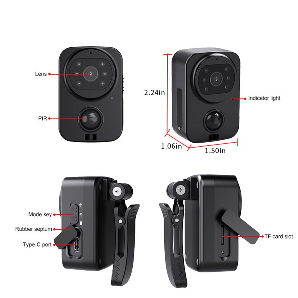 Waterproof Camera Back Clip Plug-in Pocket Camera Outdoor Sports Photography HD 9H Field Recorder