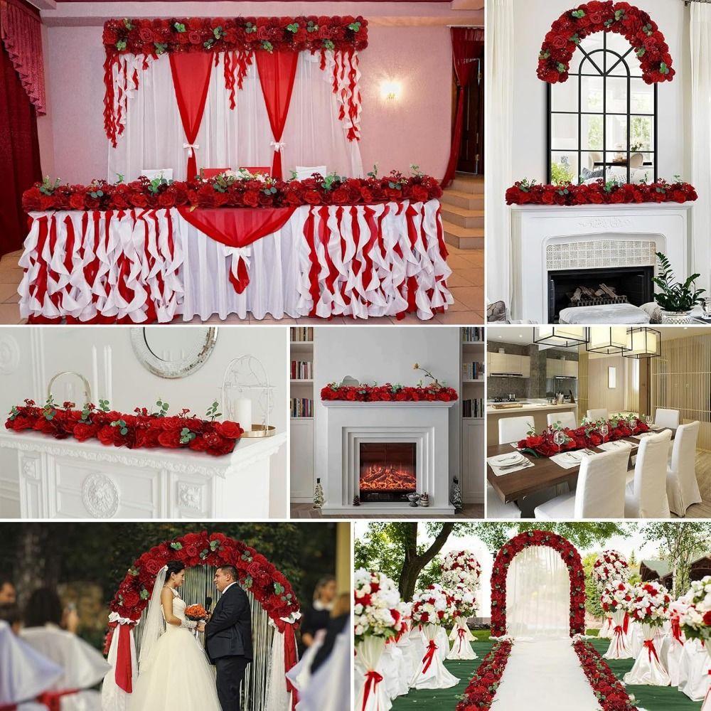 DIY Artificial Flower Wall Panel Simulated Fake Flower Backdrop  Farmhouse Decoration