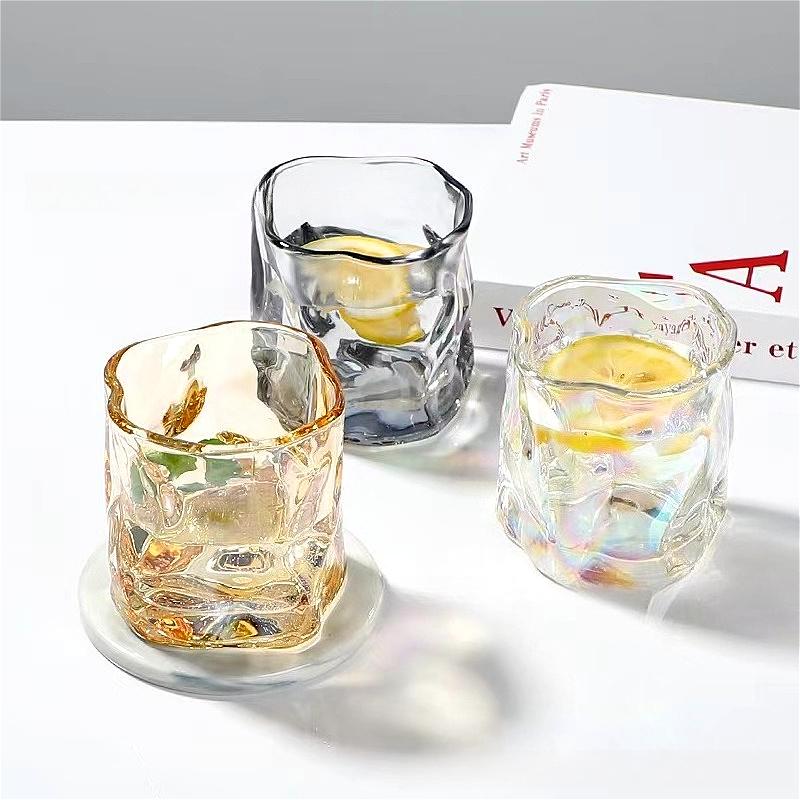 280ml Creative Twist Cup Whiskey Glass Multi Colored Wine Glasses Beverage Mug Irregular Glass Cup Fashionable Cocktail Glass
