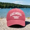 Washed Soft Top Baseball Cap AMERICAS Women's Fashion Printed Curved Brim Outdoor Sun Hat Men
