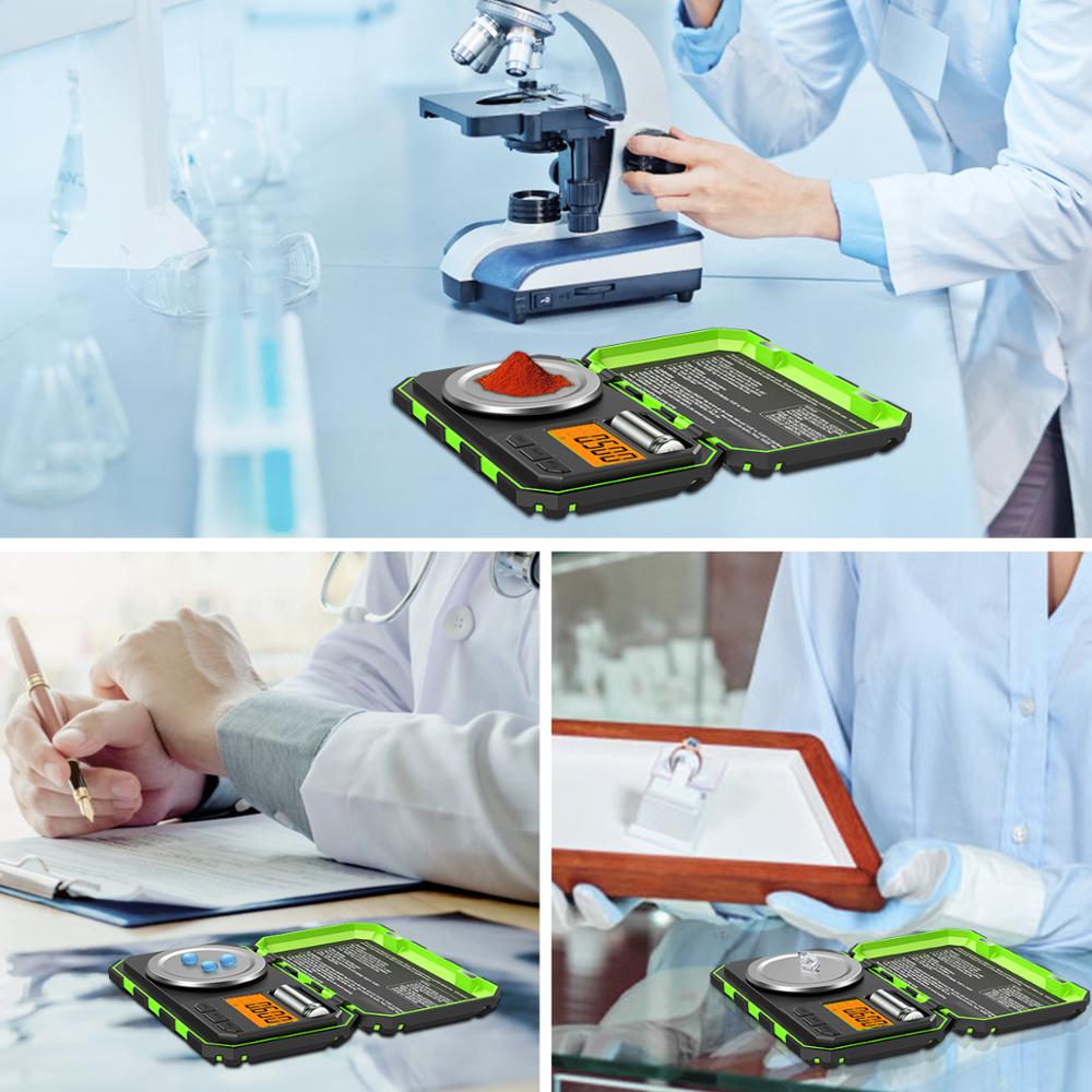 0.001g 50g Mini Digital Scale Jewelry Milligram Scales Portable Kitchen Baking Scale with Calibration Weight