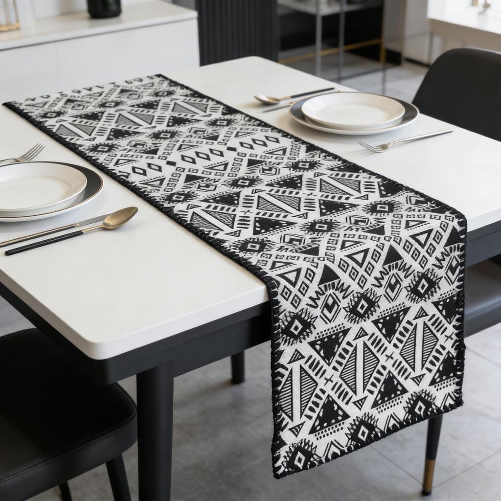 Washable Premium Cotton Linen Table Runner Daily Kitchen Table Decor