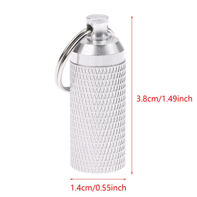 

1PC Mini Storage Bottle Waterproof Pill Shaped Box Bottle Holder Container Keychain Medicine Box Aluminum Pill Box Key Holder