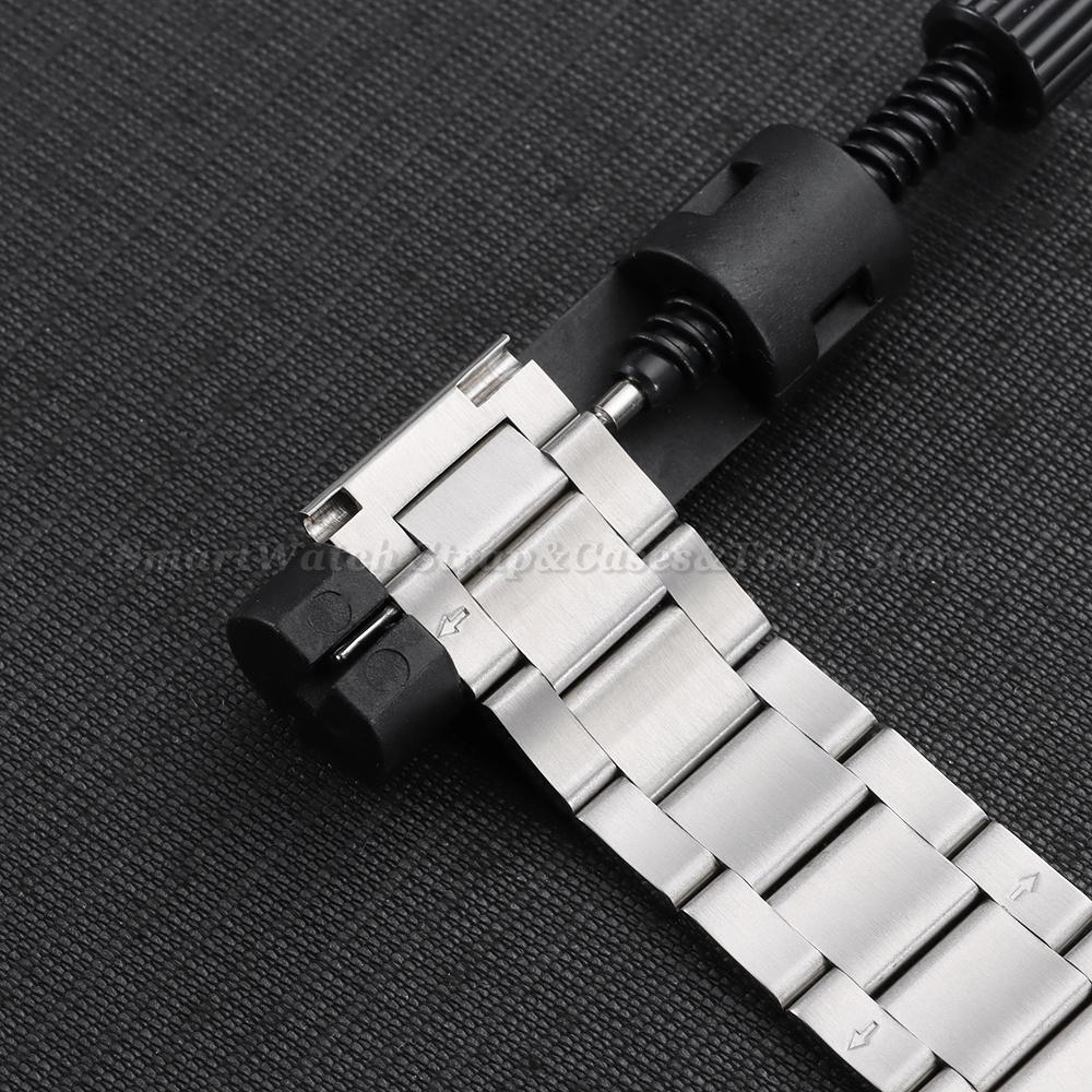 Luxury Solid Stainless Steel Watch Bracelet with Curved End 18mm 20mm 22mm Double Press Folding Buckle Watch Strap Accessories