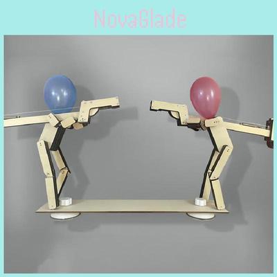 Manual Assembly Wooden Shooting Puppets Balloon Game Children Toys Set For Home And Party Play