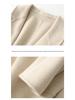 Petite Women's Mid-Length Camel Wool Coat - Loose Double-Faced Cashmere with Tie-Waist for Autumn and Winter.