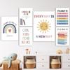 It Is OK To Feel Books Baby Educational Poster Wall Art Canvas Painting Print Picture Kids Nursery Room Classroom Decoration