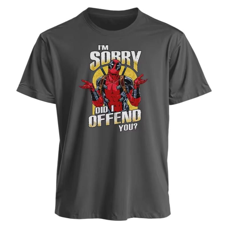 2026 Marvel TShirt Men Women Deadpool Sorry Did I Offend You American Loose Trendy Humorous Oversized Short Sleeve Casual Tee
