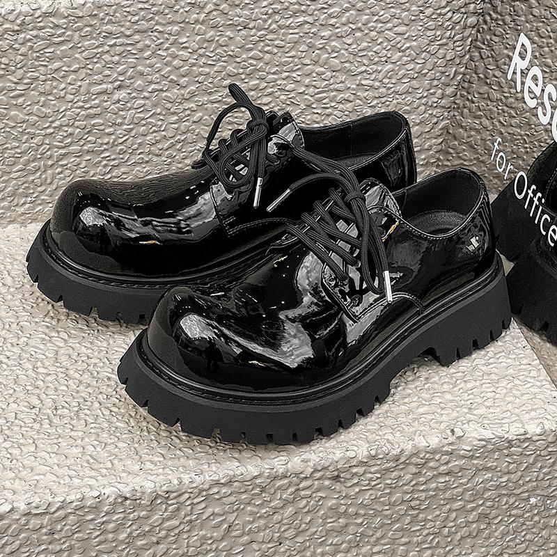 Módní italské pánské ležérní kožené boty Oxford se silnou podrážkou, prodyšná klasická nízká obuv pro volný čas, pohodlná značková obuv Derby