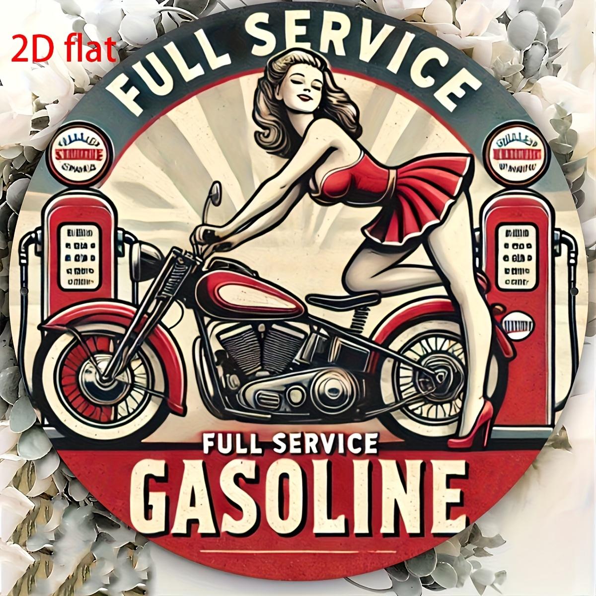 

Vintage Motorcycle 8x8 Inch Round Aluminum Wall Art чистый