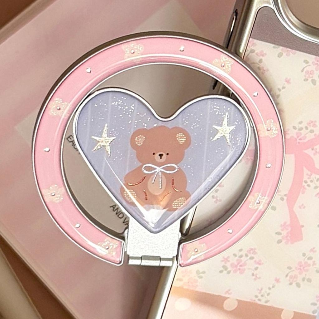 Applicable To Apple 17promax Mobile Phone Case Iphone16 Magnetic Suction 14 Color Matching Cartoon Bear 13 Magnetic Suction Bracket 15