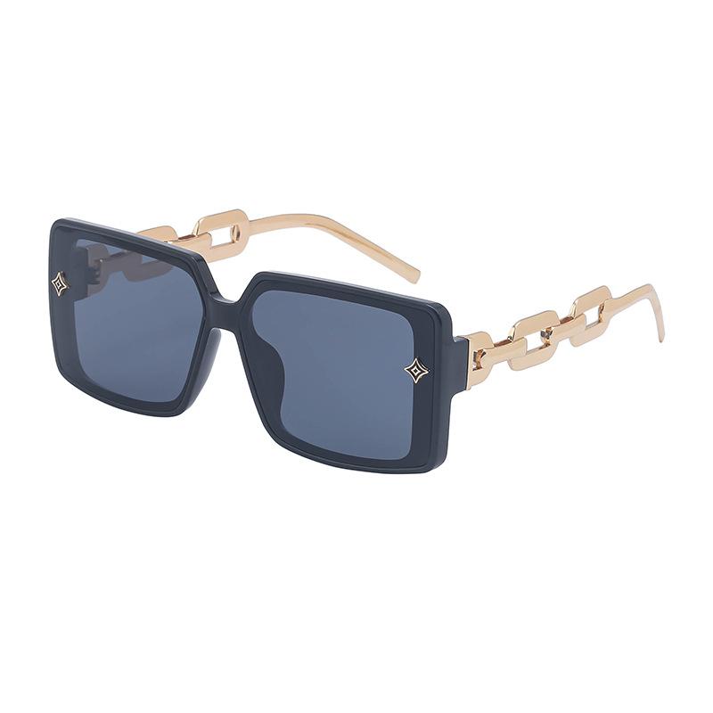 Box Sunglasses Women'S Trendy Metal Chain Glasses Legs Sunglasses Men'S Trendy Glasses