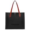 41 Chiusura a Bottone Magnetico Semplice Moda Borsa a Mano Grana di Ciottoli e Tela Rivestita in Pelle Vegetale Cerata Borsa a Tracolla Grandi Borse da Donna CH756-BLK