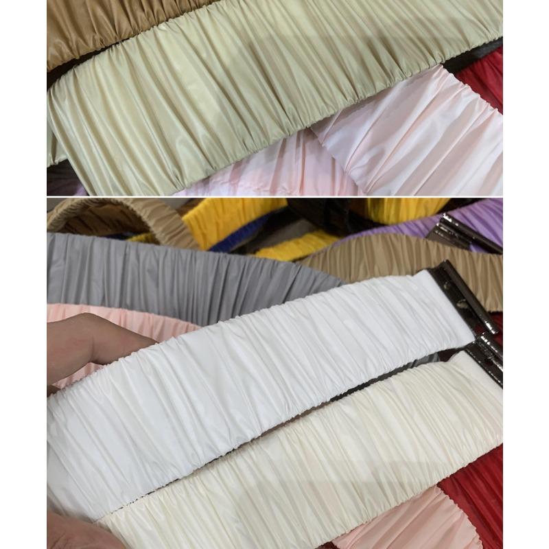 Down Fabric Smooth Elastic Belt, Pleated Elastic Waist Seal, Women's Wide Hundred with Down Waist