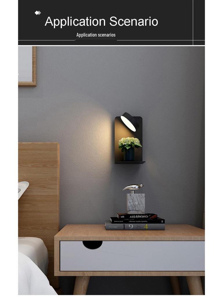 Lux Minimalist USB Touch LED Wall Lamp, Three-Color Dimmable, 12W, Bedroom Bedside Reading Light
