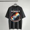 Harajuku Washed Shirts Artemis II Mission To The Moon 2026 Artemis 2 Outfit Fashion T-Shirts Oversize Short Sleeve Summer Tops