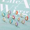 Minimalistische kleine bunte Emaille runde Creolen für Frauen Cz Zirkon Piercing Knorpel Huggie Ohrringe Modeschmuck