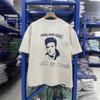Washed Water Retro Texture Knitted T-Shirt Pure Cotton Ripped Style Round Neck Short Sleeve