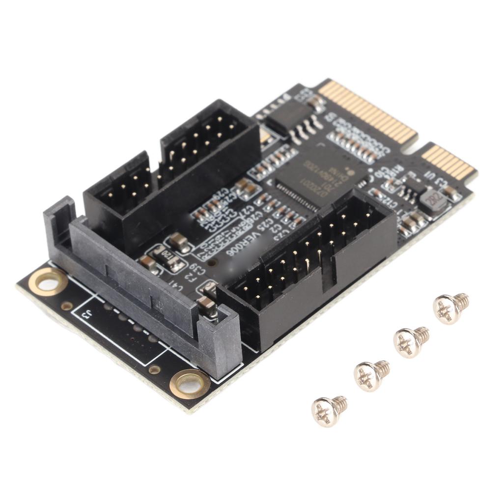 Mini-PCIe zu USB 3.0 Adapter Mini-PCIe zu 4-Port 19-Pin Erweiterungskarte mit SATA-Ladeschnittstelle für Windows für OS X
