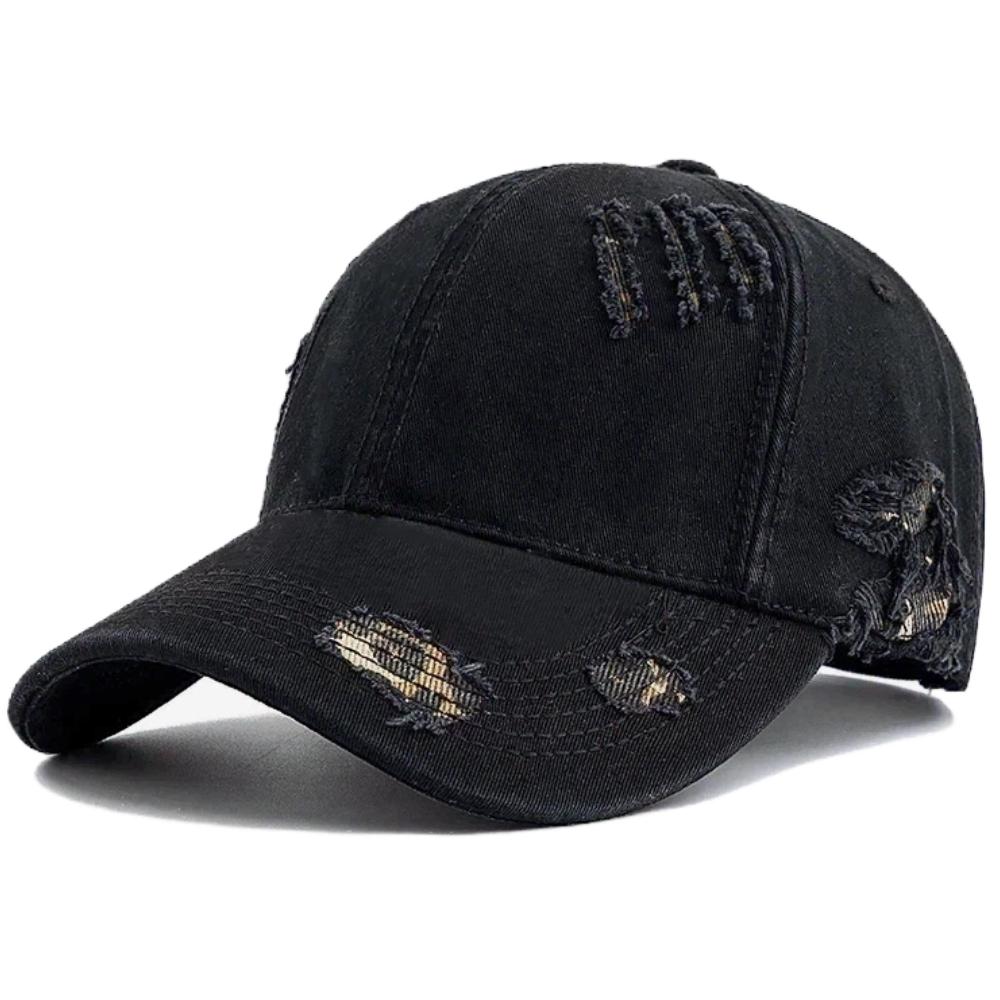 New Style Women's Vintage Distressed Baseball Cap Leopard Print Ripped Sun Hat Casual Streetwear Outdoor Cap