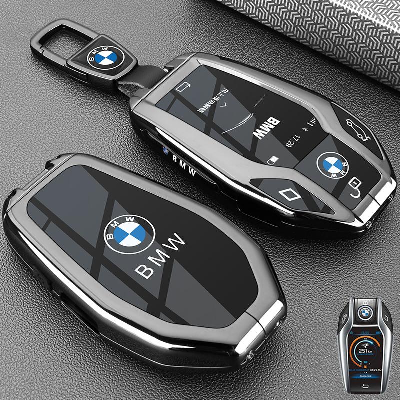 BIFL6 New 2025 Carbon Fiber Silicone Car Key Case LED Display For BMW 5 7 Series G11 G12 G30 G31 G32 I8 I12 I15 G01 X3 G02 X4 G05 X5 G