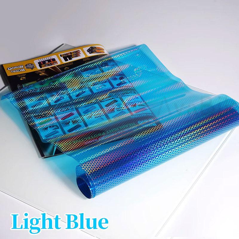 Blue Laser Honeycomb Car Headlight Tint Film Color Changing Vinyl Wrap Foil Taillight Sticker for Vehicle Styling Modification