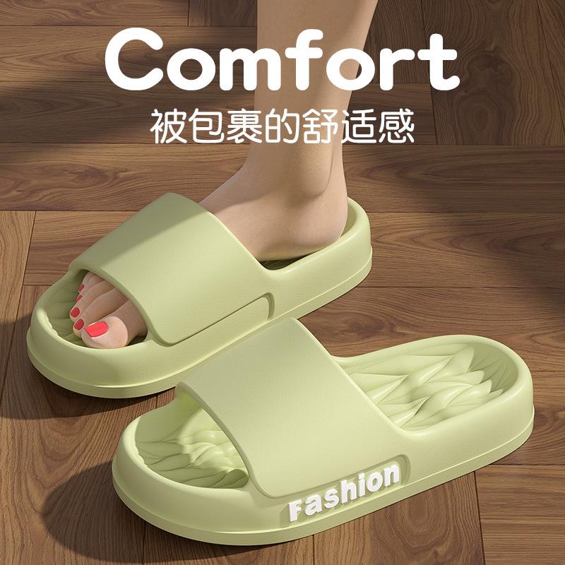 

Fashion Slippers Men House Shower Bathroom Shoes EVA Beach Slides Fashion Soft Cloud Non-slip Women Couple Sandals Shoes for Men 44-45 зелений