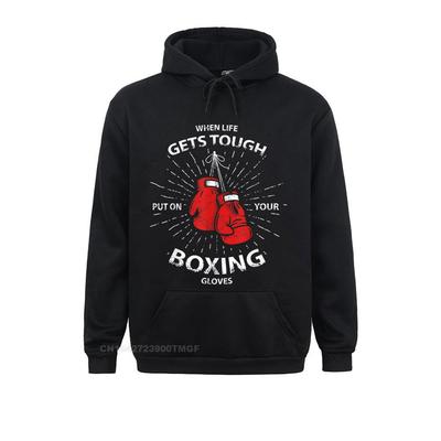 Wenn das Leben hart wird, ziehen Sie Ihre Boxhandschuhe an. Hoodie-Sweatshirts für Unisex, lässige Muttertags-Hoodies, 2021 neue modische Kleidung