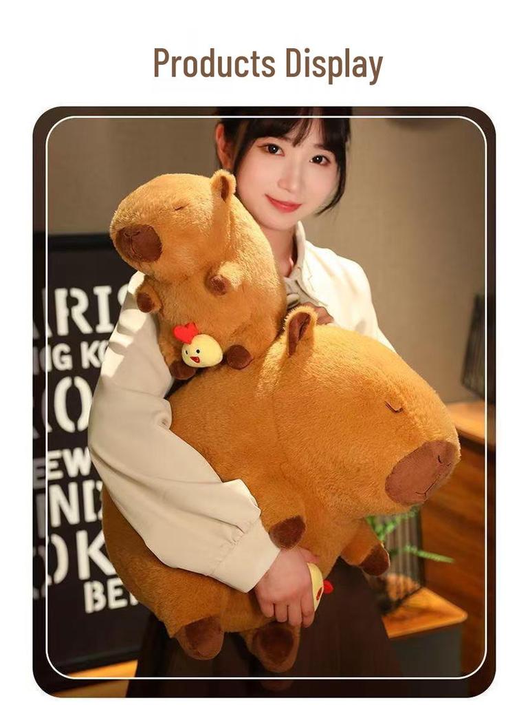 Large Capybara Plush Doll Pillow - Cute Gift for Girls' Sleep