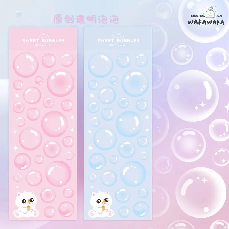 Stars Decal Stickers Scrapbooking Stationery Hearts Stickers PET Bubble Deco Sticker DIY Journal Planner