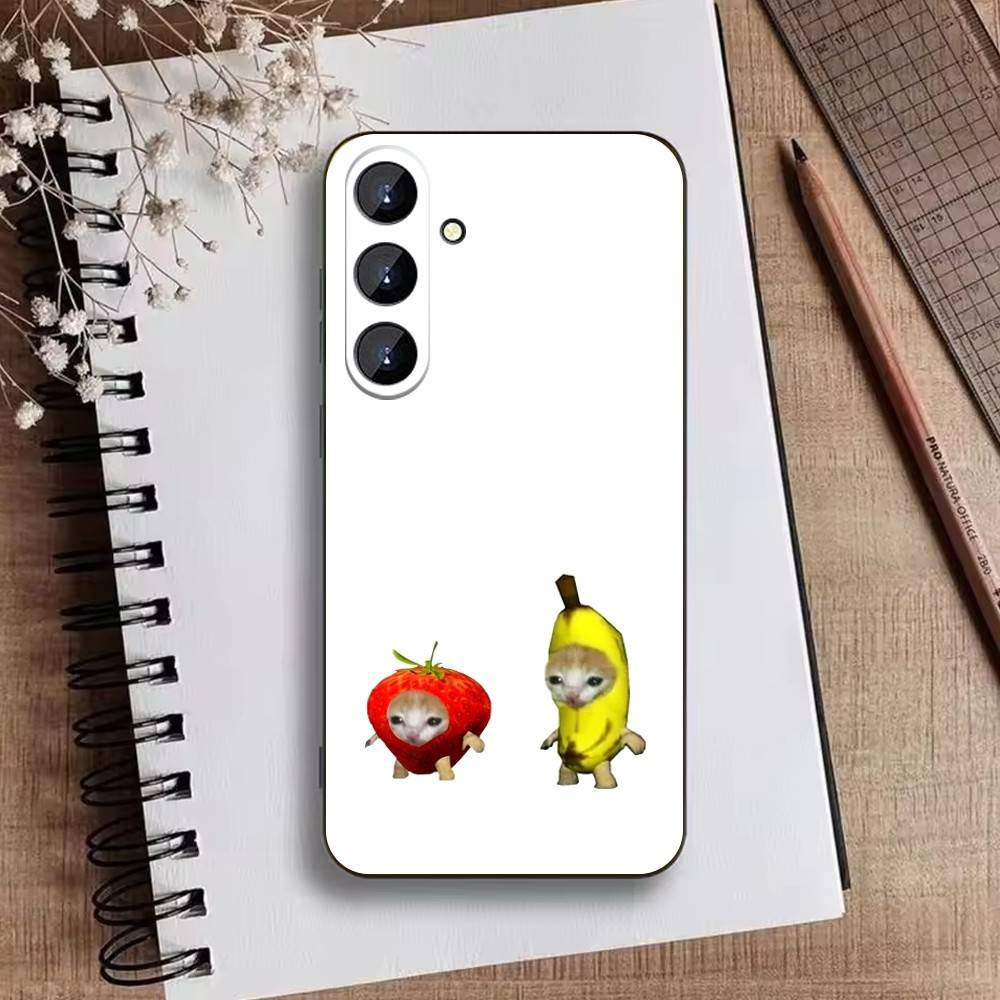 Großäugiges albernes Katzen-Maus-Handyhülle für Samsung Galaxy A73,A21s,A22,A31,A52,A53,A71,A41 Weiche schwarze Hülle