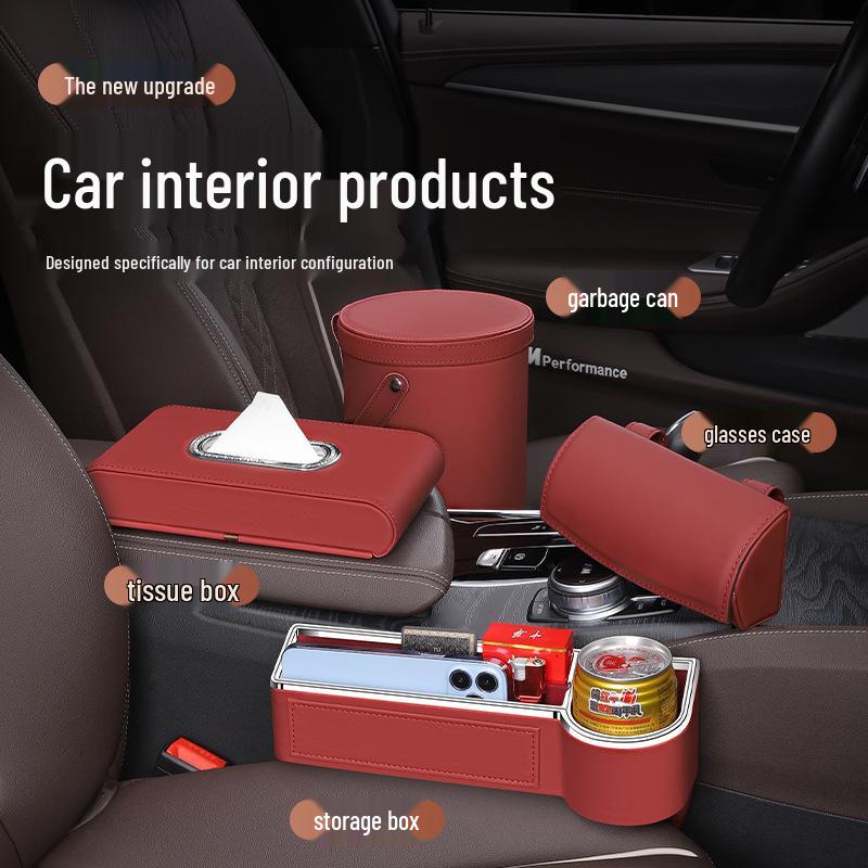 Leather Car Seat Gap Organizer and Cup Holder