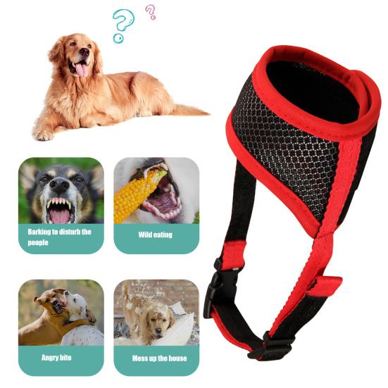 Dog Muzzle Adjustable Anti Bark Cotton Breathable Pet Mouth Muzzle for Puppy