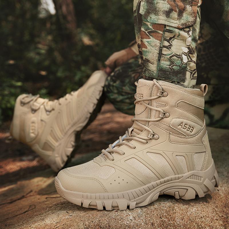 Fashion High Top Outdoor Mens Sneakers Classic Lace-Up Motorcycle Boots 2025 New Fashion Walking Shoes Men High Quality Male Ankle Boots