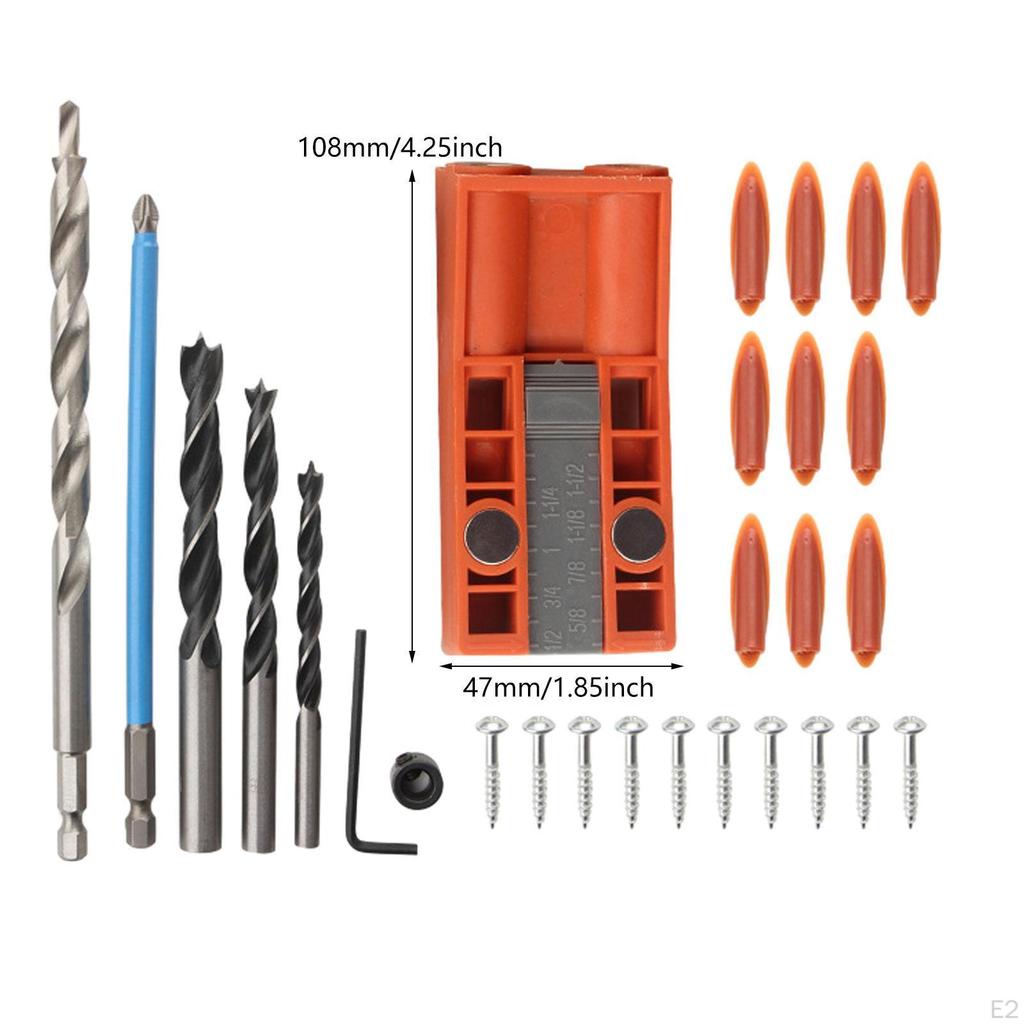 28Pcs Woodworking Hole Drill Locator Set Inclined Jig DIY Woodwork Tool Mortise