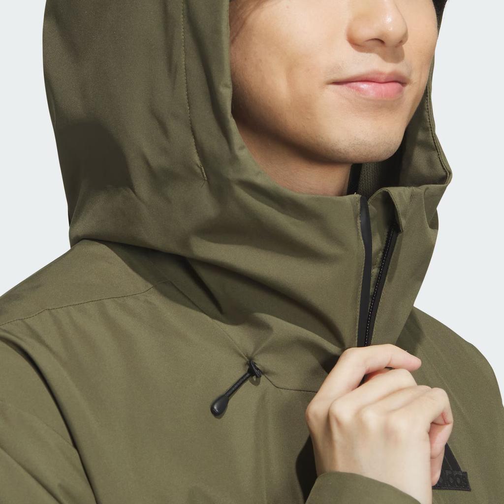 Adidas Woven Jacket Reflective Stripes Sports Casual Hooded Jacket Men Jackets Rock-Olive-Green JF0964