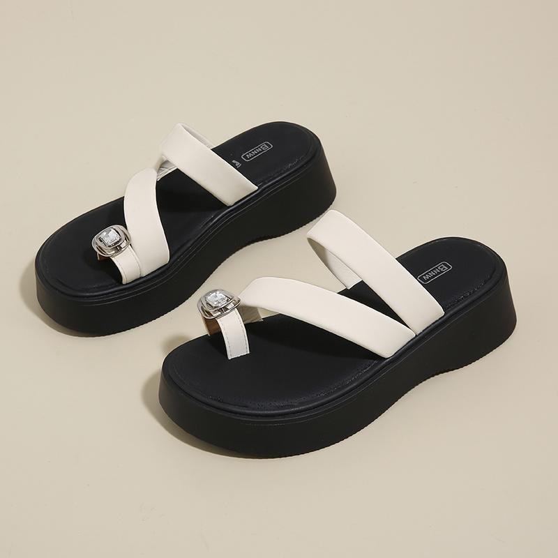 Fashion CRLAYDK Sandals for Women Platform Shoes Summer Flip Flops Dressy Ladies Strap Slides Outdoor Slip On Beach Casual Slippers