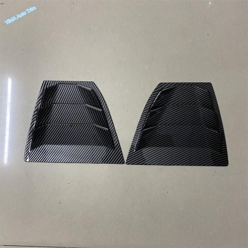 Car Rear Window Side Vent Shutter Louver Cover Trim For Mazda 3 Sedan 2014 - 2018 ABS Carbon Fiber Black Exterior Accessories