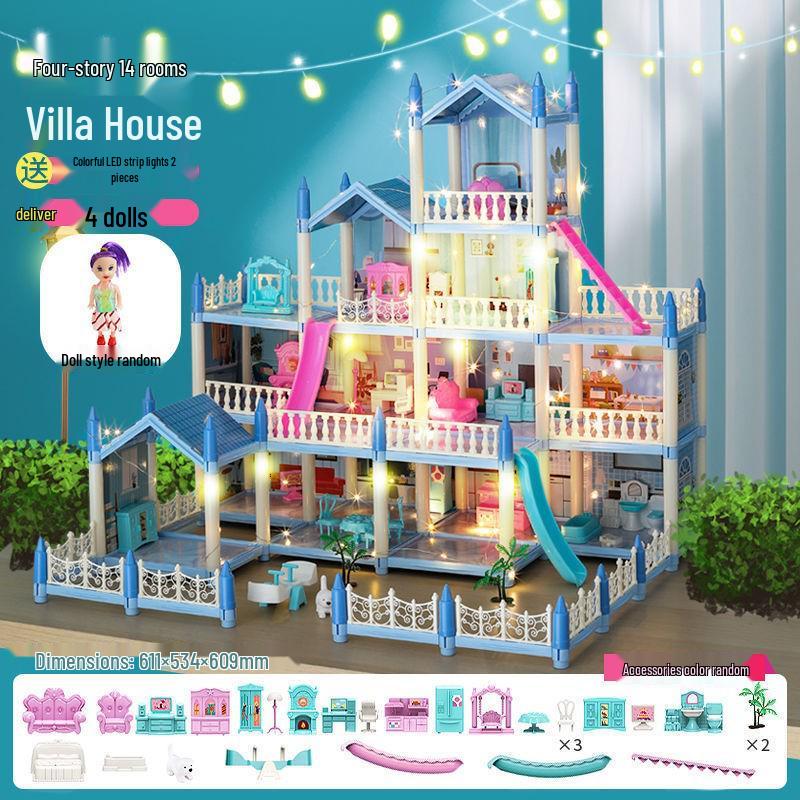 DIY Princess Dollhouse Castle Villa for Girls