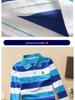 Boys' Korean Style Striped Long-Sleeve Polo Shirt with Turn-Down Collar (Sizes 100-170 cm) - Autumn & Spring Wear