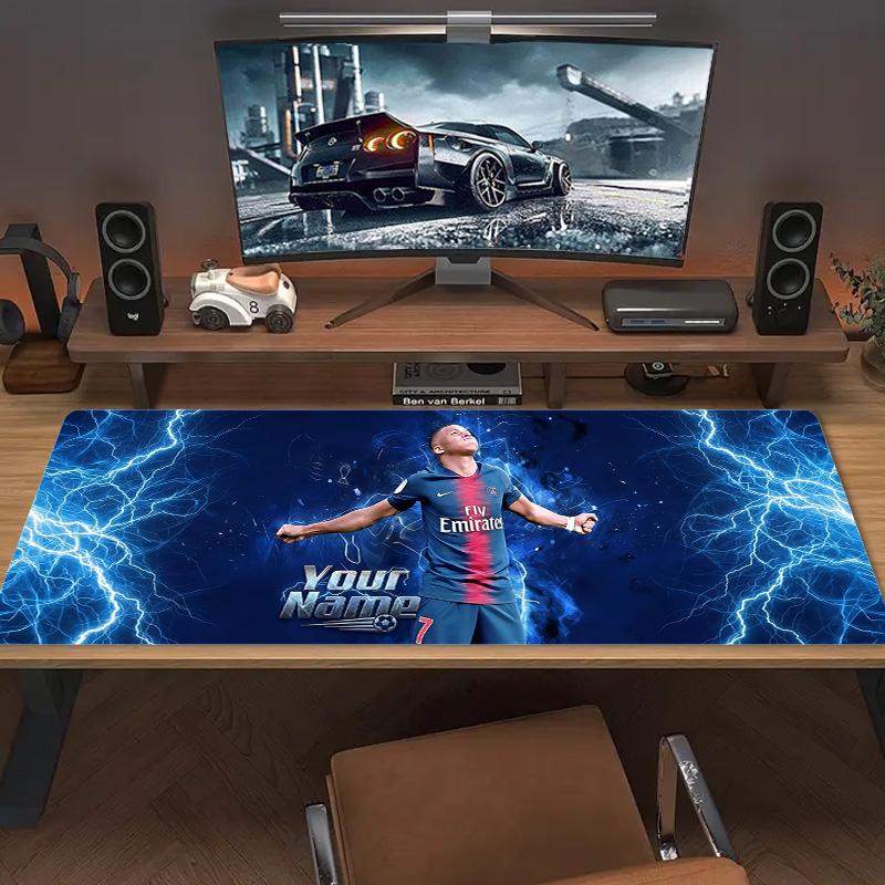 Mbappe Custom Name Large Size Mouse Pad Large Gaming Table Cushion Non-slip Laptop Tablet Big Mousepad XXL Mat Mini PC Playmat With Lock Edge