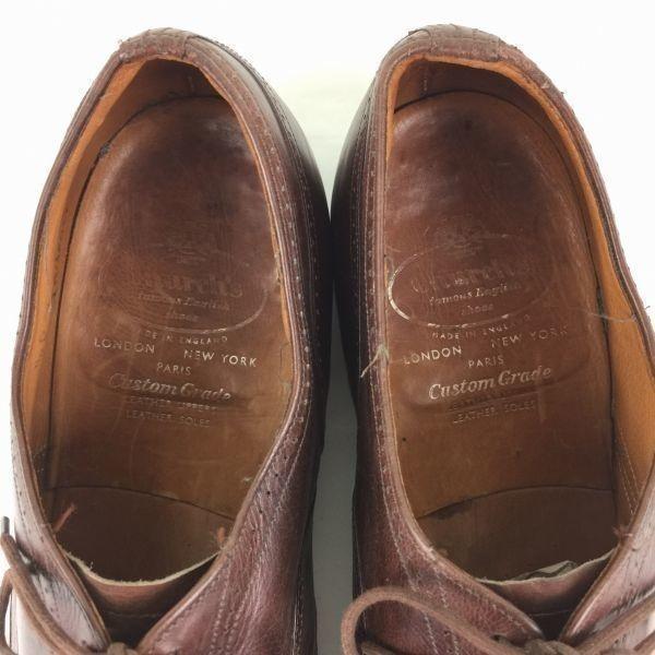 80er-90er Vintage Church's Three Cities Wingtip Businessschuhe Braun Größe 11B / 27,5-28,5cm Herren(GEBRAUCHT)