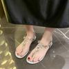 Summer Toe Sandals 2025 New High-quality Solid Color Non-Slip Women's Shoes 36-43 Large Size Banquet Sandals