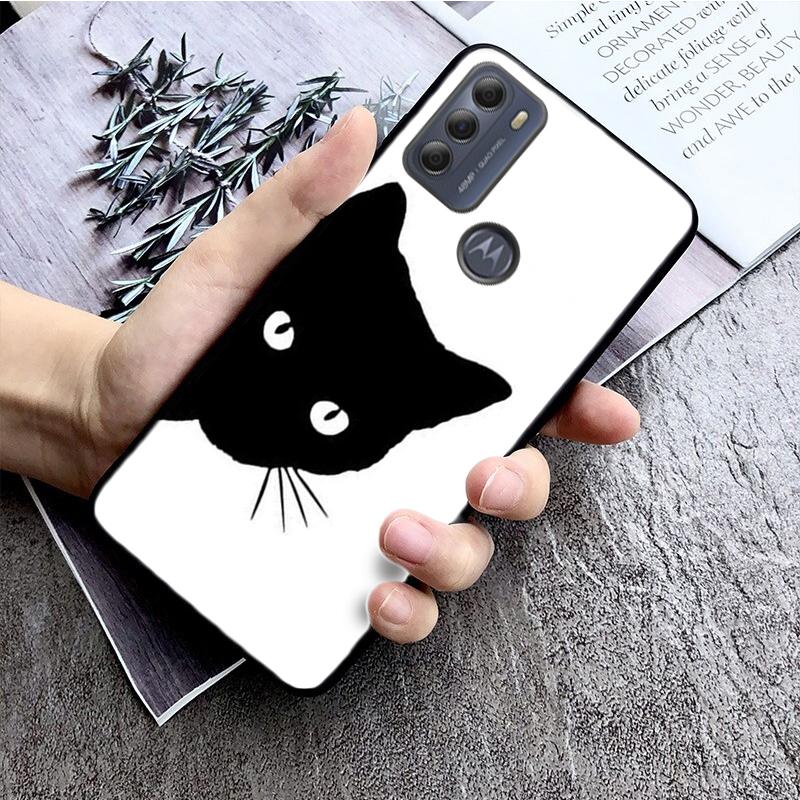 Black Cat Phone Case for Motorola Moto E32 E20 E40 G22 G52 G20 G30 G100 G60 G50 G10 GPure GStylus G9 One Action Macro