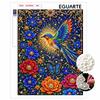 DIY Hummingbird and Flowers Pearl and Diamond Painting Kit. Suitable for Beginners. Home Wall Decoration. Handmade Gift.