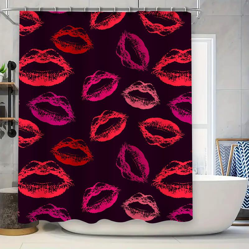 

Love Heart Shower Curtain Pink White Pattern Decor for Bathroom Perfect Valentine s Day Gift 90x180cm