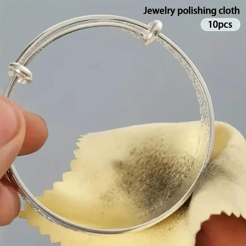 10pcs Polish Polishing Cloth Silver Color Cleaning Polishing Cloth Soft Clean Wipe Wiping Cloth For Silver Gold Jewelry Tools