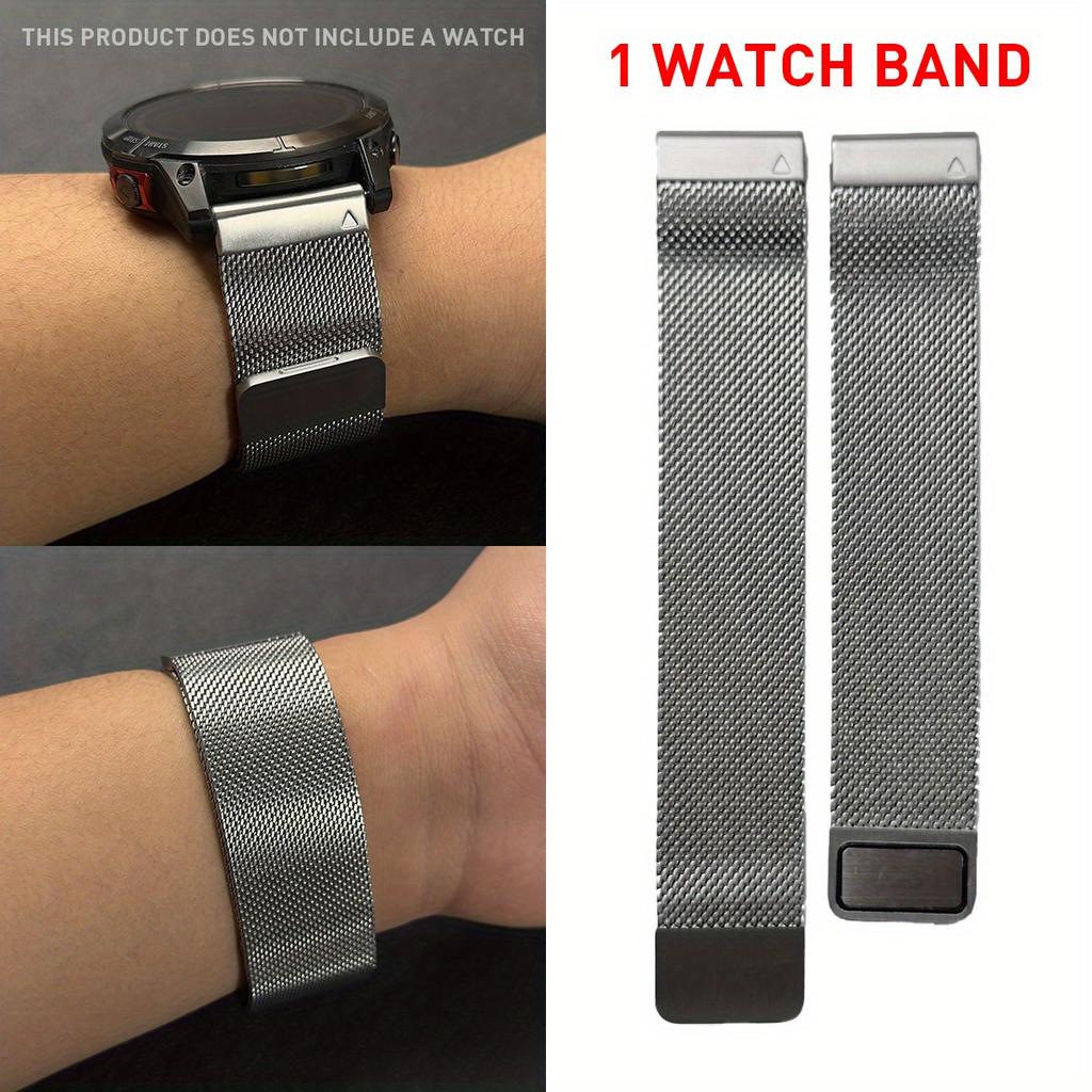 Durable Stainless Steel Magnetic Mesh Band for Garmin Fenix 8/7/6/5/935 22/26mm Quick Release Breathable Buckle Closure